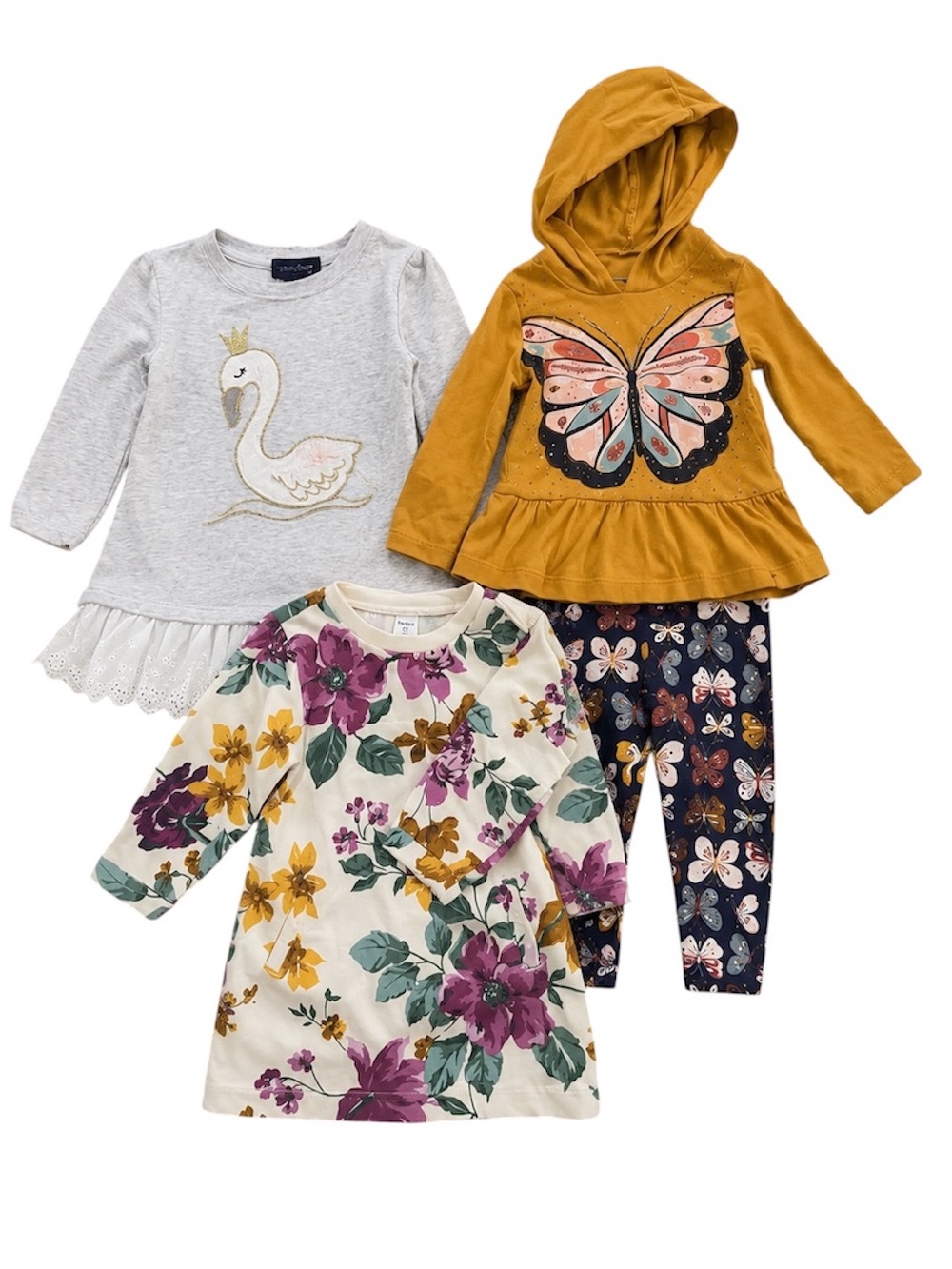 Baby Girl 12 month Fall bundle dress, outfit, sweatshirt 4 pieces Old Navy